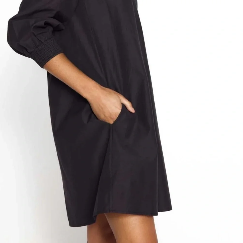 Brochu Walker Size S Charcoal Polyester Blend Long Sleeve Rouched AMAIA Dress - Picture 3 of 10
